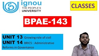 BPAE-143 Class | UNIT 13 \u0026 14 | IGNOU