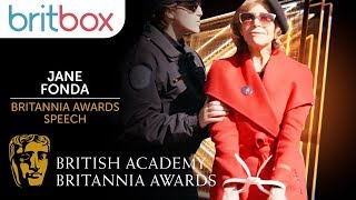 Jane Fonda Accepts Award Amidst Arrest During Climate Protest | Britannia Awards