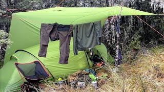 TENT camping in HEAVY RAIN