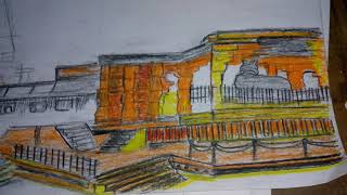 DIY Colorful Tanjore Temple | Big Temple | Prismacolor Art | Pragadeswaran Temple | Colorpencil Art