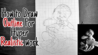 How to Draw Outline for hyper Realistic Drawing /🤔Outline Tutorial for Face