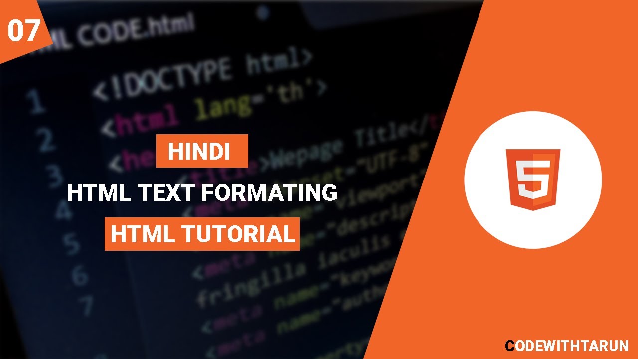 HTML Text Formatting Tags Tutorial In Hindi | Html Tutorials In Hindi ...