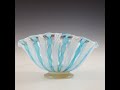 20thcenturyglass.com | AVEM Murano Blue & White Glass Zanfirico Posy Bowl / Vase