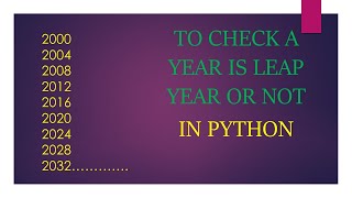 Python Program to Check Leap Year (Hindi)|Python Tutorial. #coding #hi_coders#python #leapyear