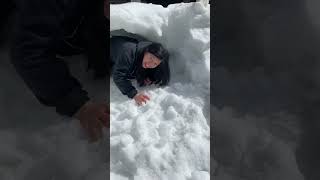 Crawling in the snow