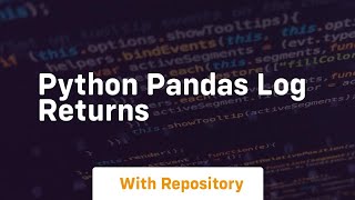 python pandas log returns