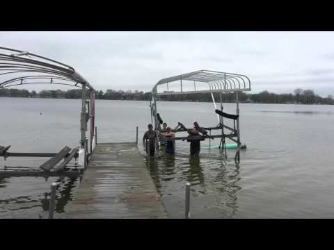 Putting in the boat Lifts Putting in the boat Lifts