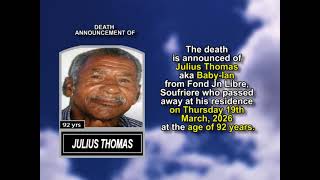 Julius Thomas ~ Short Obituary