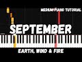 Earth, Wind & Fire - September (Medium Piano Tutorial)