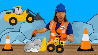 Real Construction Equipment for kids | Handyman Hal fixes toy front loader | Fun Videos for Kids