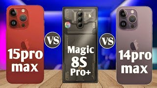 ZTE Red Magic 8S Pro Plus Vs iPhone 15 Pro Max Vs iPhone 14 Pro Max || Basic Tester