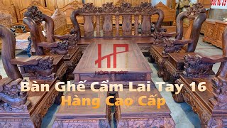 Bộ Bàn Ghế Gỗ Cẩm Lai Nghê Đỉnh 10 Món - Tay 16 Hàng Đỉnh Cao - Số 115 - Đồ Gỗ Hoà Phát