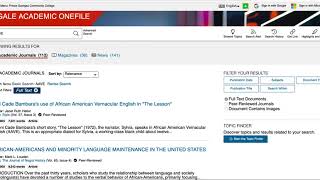 Overview: Gale ACADEMIC OneFile