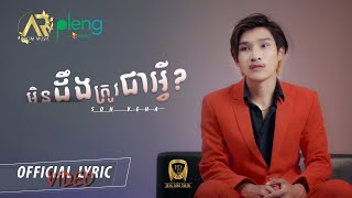 Son Veha - មិនដឹងត្រូវជាអ្វី? | LYRIC VIDEO「 4K KHMER version 」