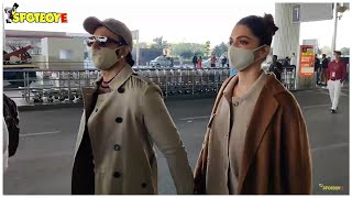 Ranveer Singh and Deepika Padukone Spotted at the airport as they head out of the city