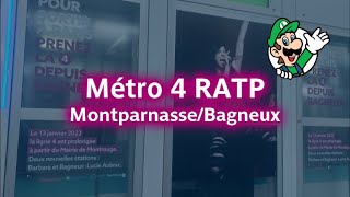 Métro 4 RATP - Voyage entre Montparnasse - Bienvenüe et Bagneux - Lucie Aubrac