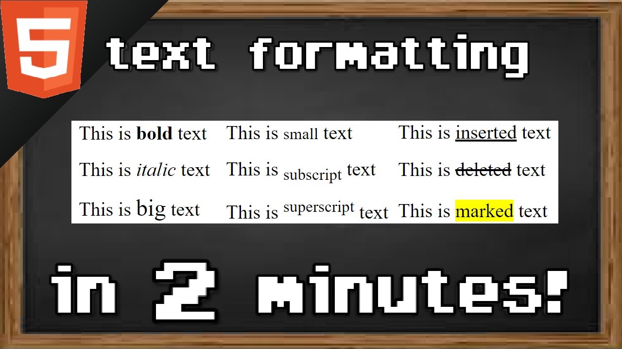 Learn HTML Text Formatting In 2 Minutes 💬 - YouTube