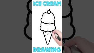 How To Draw A Ice Cream Cone🍦🎨✏️🖍️ - Easy Drawing for Kids | #drawing #howtodraw #easydrawing