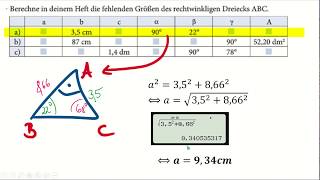 225. Berechnungen im rechtwinkligen Dreieck - Tangens