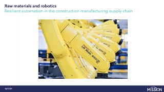 Webinar | Raw materials and robotics