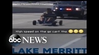 Police Chase Man in Go-Kart Down Freeway