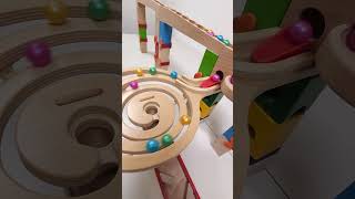 marble Run Race ASMR #162 Wooden Wave Course Colorful Marbles   #marblerun #marblerunrace #asmr