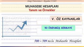 GENEL MUHASEBE (26) – Muhasebe Hesapları - V. ÖzKaynaklar - 50 Ödenmiş Sermaye