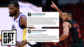 CJ McCollum calls Kevin Durant's Warriors decision 'soft' | Get Up! | ESPN