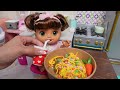 Baby Alive doll Ayla's After Daycare Routine feeding doll noodles