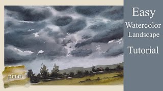 Suluboya Manzara Çalışması |  Watercolor Landscape Tutorial