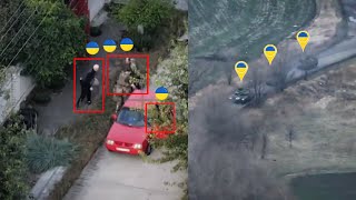 Two Tanks Explode - Kamikaze Drone Strikes Ukrainian Warehouse Hideout