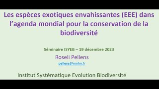 ISYEB séminaire–Roseli Pellens ISYEB \