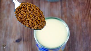 Mix condensed milk and coffee! Easy, quick and delicious frozen dessert without