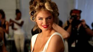 Model Kate Upton behind the scenes hair and make-up at Swim Week in Miami Beach