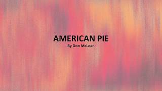 American Pie by Don McLean - Easy acoustic chords and lyrics