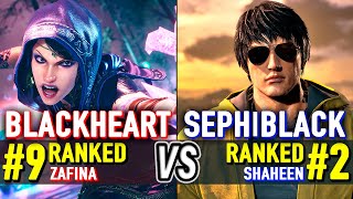 T8 🔥 BLACKHEART (#9 Ranked Zafina) vs SEPHIBLACK (#2 Ranked Shaheen) 🔥 Tekken 8 High Level Gameplay