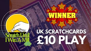 BIG WIN! 🏆 £10 PLAY | UK NATIONAL LOTTERY | SCRATCH UNTIL I WIN A MILL 🎉