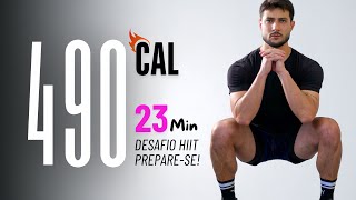 23 MIN CARDIO HIIT para gastar 490 calorias e perder barriga em casa, sem equipamentos