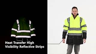 JK51 ANSI Hi Visibility Winter Waterproof Safety Jacket