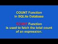 How to use COUNT Function using SQLite