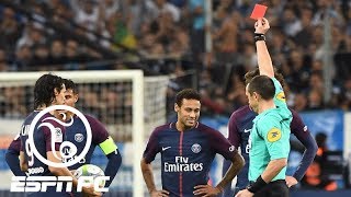 Neymar gets red card in PSG's disappointing draw at Marseille | ESPN FC