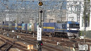 【4K】JR神戸線　EF210-313号機牽引　貨物列車　尼崎駅通過