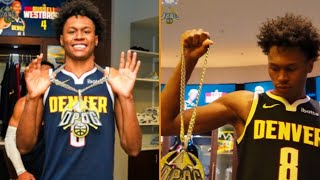 Peyton Watson Receives DPOTG Chain After The Nuggets Win Over The Brooklyn Nets!!