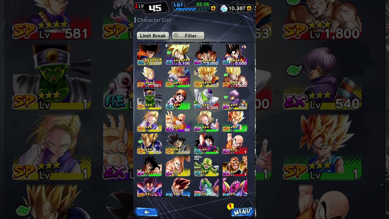 Dragon Ball Legends Character List - YouTube