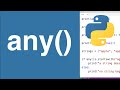 any() Built-In Function With Examples | Python Tutorial