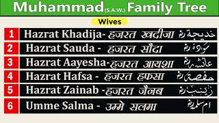 Prophet Muhammad Family Tree(Wives)  ❤️ हुजूर पाक की कितनी बीवियाँ थीं और उनके नाम क्या थे। The Deen