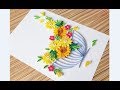 Paper Quilling flower wall decoration // Quilling flower card //