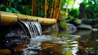 Piano Music for Deep Relaxation and Stress Relief | Aesthetic Bamboo \u0026 Water Fountain