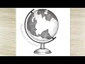 How to draw a Globe step by step, Globe drawing for examination