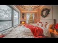 Christmas Jazz Music in Warm Bedroom Snowy Days ❄️ Smooth Jazz Piano Music for Relaxing, Studying